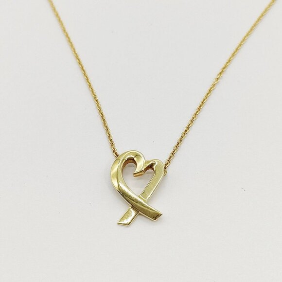 Tiffany and Co. Necklace Loving Heart Picasso Gold 387-051525 - Picture 1 of 9